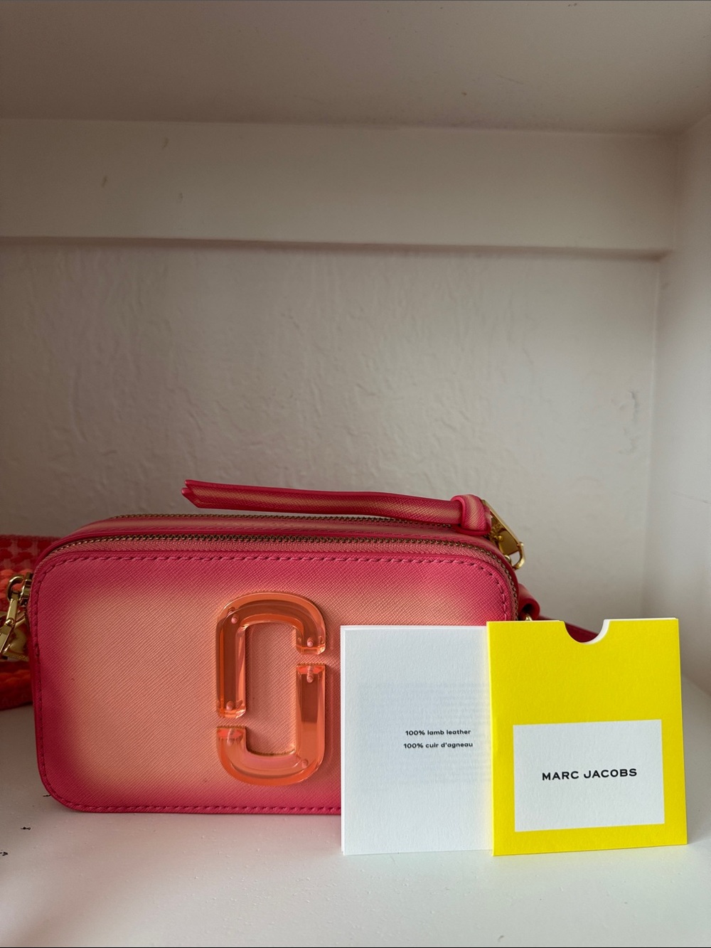 Marc Jacobs Pink to Peach Ombre Crossbody Camera Bag with Gold Hardware - Picture 12 of 12